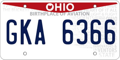 OH license plate GKA6366