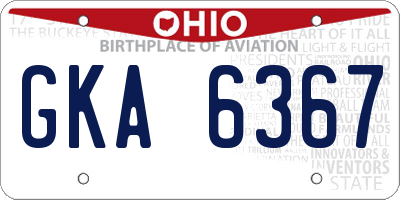 OH license plate GKA6367