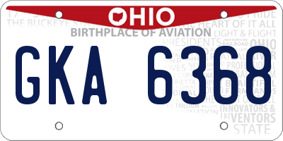 OH license plate GKA6368