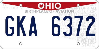 OH license plate GKA6372