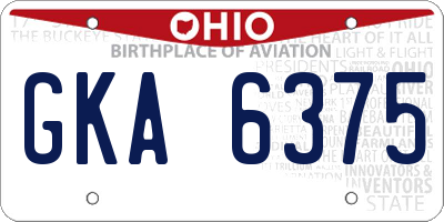 OH license plate GKA6375