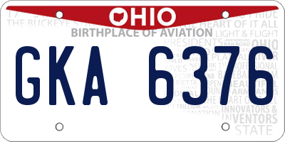 OH license plate GKA6376