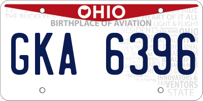 OH license plate GKA6396