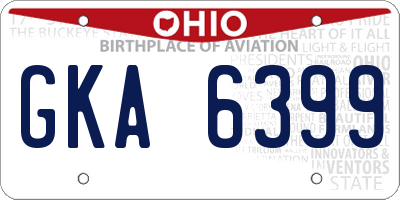OH license plate GKA6399
