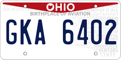 OH license plate GKA6402