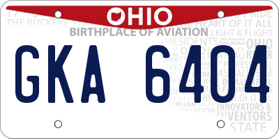 OH license plate GKA6404