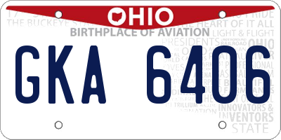 OH license plate GKA6406