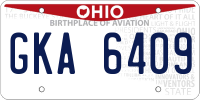 OH license plate GKA6409