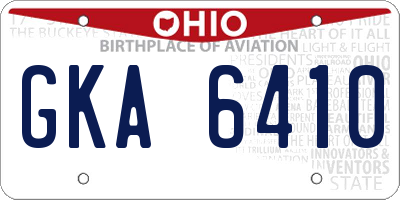 OH license plate GKA6410