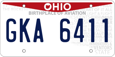 OH license plate GKA6411
