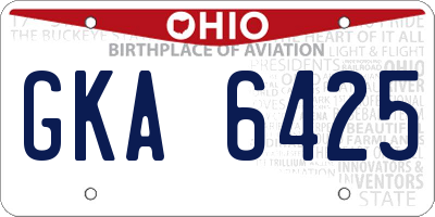 OH license plate GKA6425