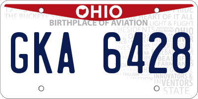 OH license plate GKA6428