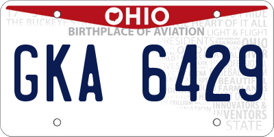 OH license plate GKA6429