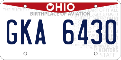 OH license plate GKA6430