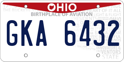 OH license plate GKA6432