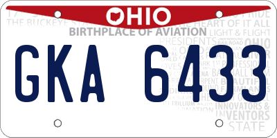OH license plate GKA6433