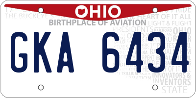 OH license plate GKA6434