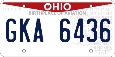 OH license plate GKA6436