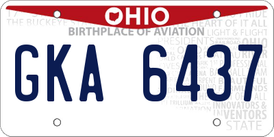 OH license plate GKA6437