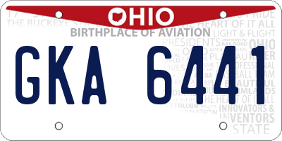 OH license plate GKA6441