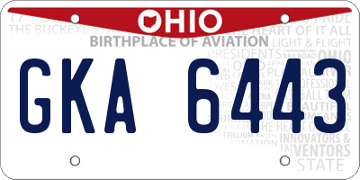 OH license plate GKA6443
