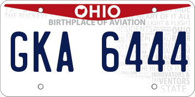 OH license plate GKA6444