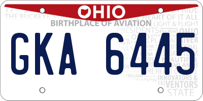 OH license plate GKA6445