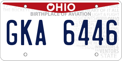 OH license plate GKA6446