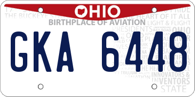 OH license plate GKA6448