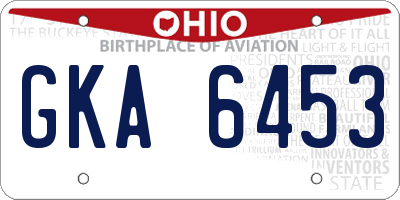OH license plate GKA6453