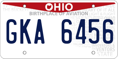 OH license plate GKA6456