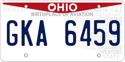 OH license plate GKA6459