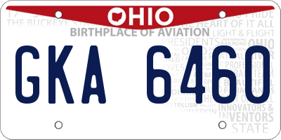 OH license plate GKA6460