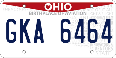 OH license plate GKA6464
