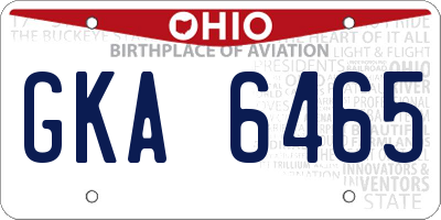 OH license plate GKA6465