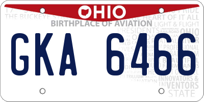 OH license plate GKA6466