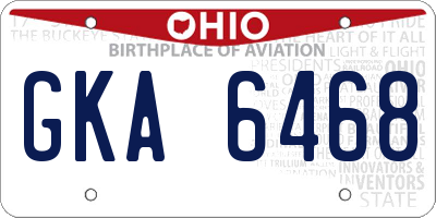 OH license plate GKA6468