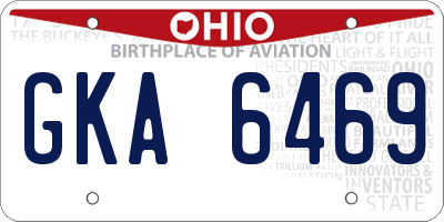 OH license plate GKA6469