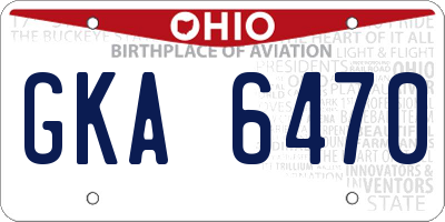 OH license plate GKA6470
