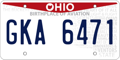 OH license plate GKA6471