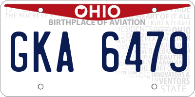 OH license plate GKA6479