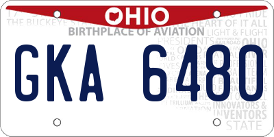 OH license plate GKA6480