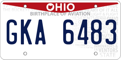 OH license plate GKA6483