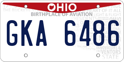 OH license plate GKA6486