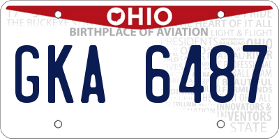OH license plate GKA6487
