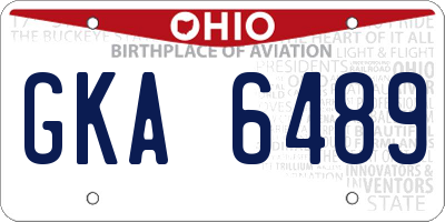 OH license plate GKA6489