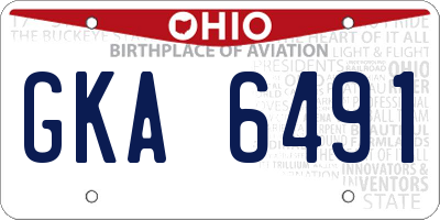 OH license plate GKA6491