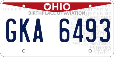 OH license plate GKA6493