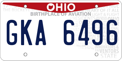 OH license plate GKA6496