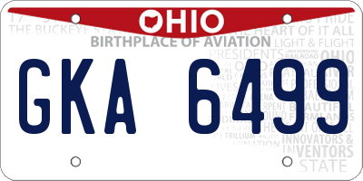 OH license plate GKA6499